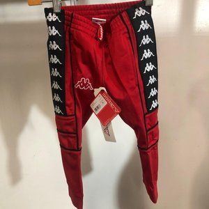 NWT KAPPA kids track pants trouser skinny slim pant red 3 years old